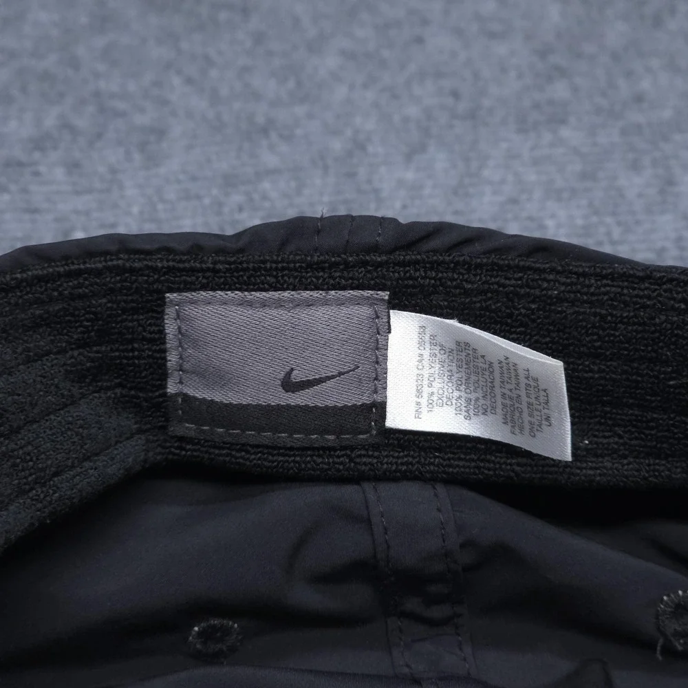 Nike Hat Cap Strap Back Black Dri Fit Center Swoosh Run Hike Pickleball Golf Men